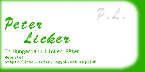 peter licker business card